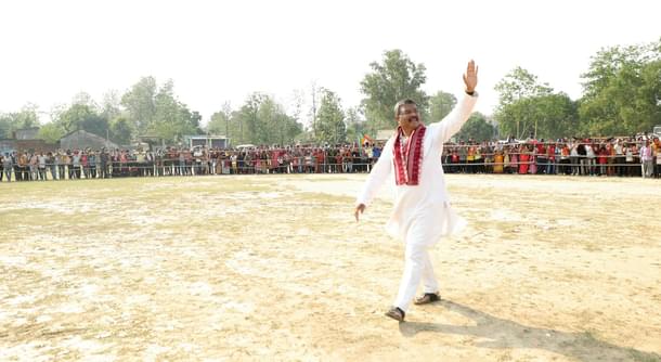 Dharmendra Pradhan during his campaign.